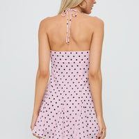Delamere Mini Dress Pink / Black Polka