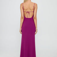Syrina Cowl Neck Scarf Maxi Dress Berry