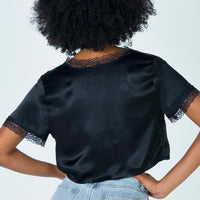 Vintage Tie Up Top Black