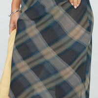 Shoreline Midi Skirt Blue Check