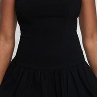 Gigli Bubble Hem Mini Dress Black