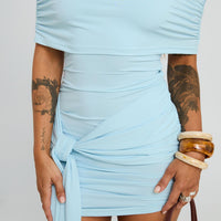 Island Girl Tie Skirt Mini Dress Light Blue