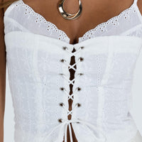 Amitri Lace Up Top Ivory