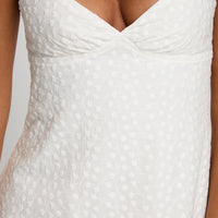 Dearly Embroidered Mini Dress White