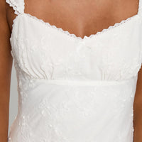Beacall Embroidered Mini Dress White