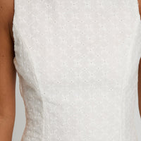 Pacie Broderie Mini Dress White