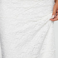 Mathylda Asymmetrical Lace Maxi Skirt White