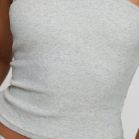 Baseline Strapless Rib Top Grey