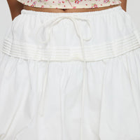 Dear London Bubble Hem Mini Skirt White