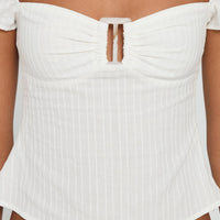Isabetta Short Sleeve Top White