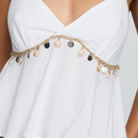 Calgary Bead Trim Top White