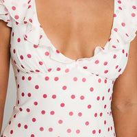 I Guess So Mini Dress White / Burgundy
