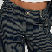 Actually Invested Low Rise Pants Denim Stripe