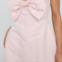 Genevie Strapless Bow Bust Mini Dress Light Pink