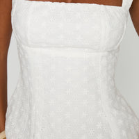 Xanthus Embroidered Mini Dress White