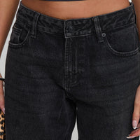 Serenitia Mid Rise Straight Leg Jeans Washed Black Petite