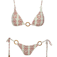 Salmar Triangle Ring Bikini Top White / Red