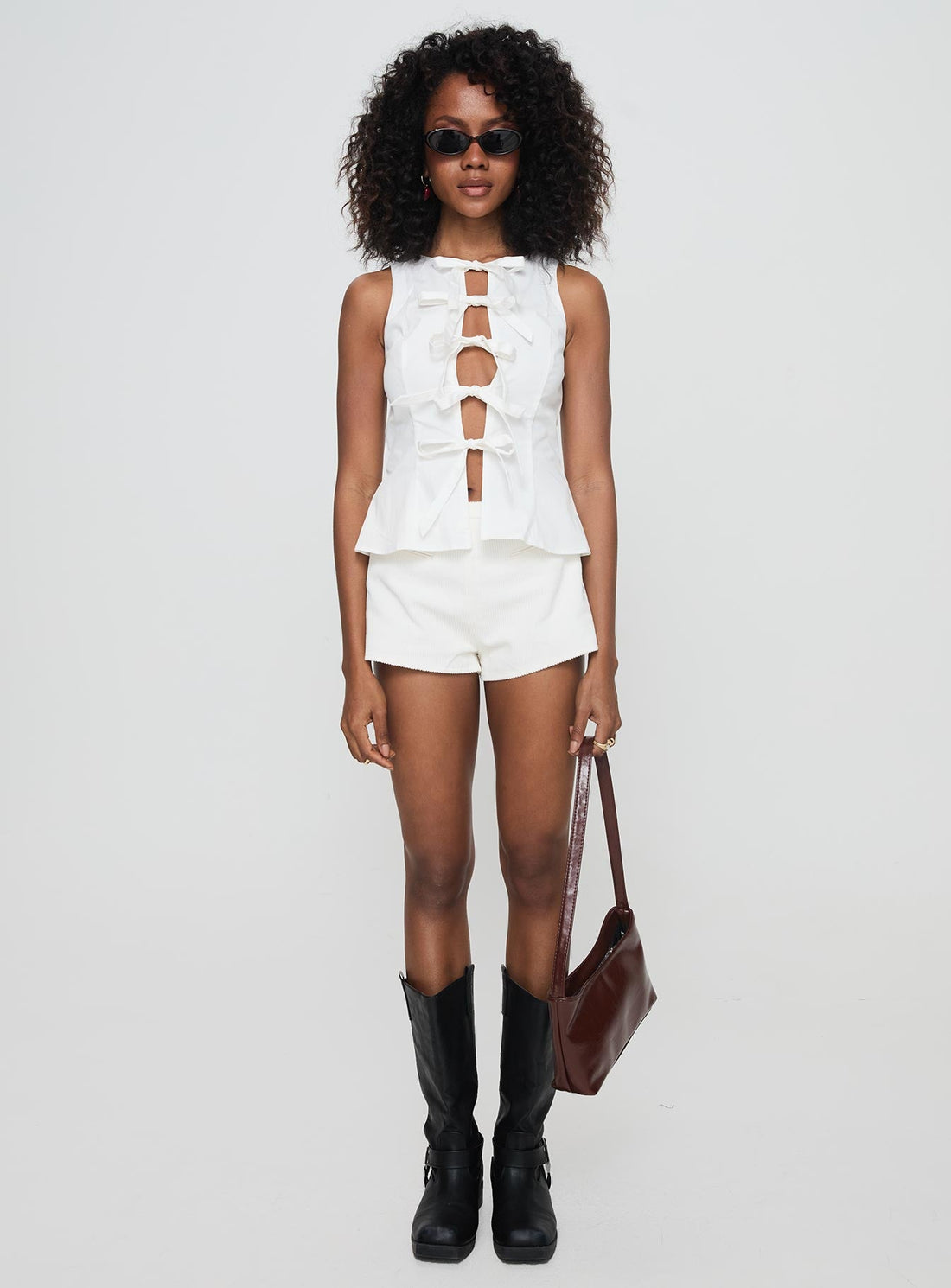 Luminary Tie Up Top White