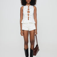 Luminary Tie Up Top White