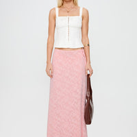 Youthful Spirit Lace Maxi Skirt Pink