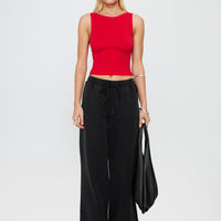 Bleeker High Neck Top Red