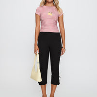 Marcello Graphic Top Red Check