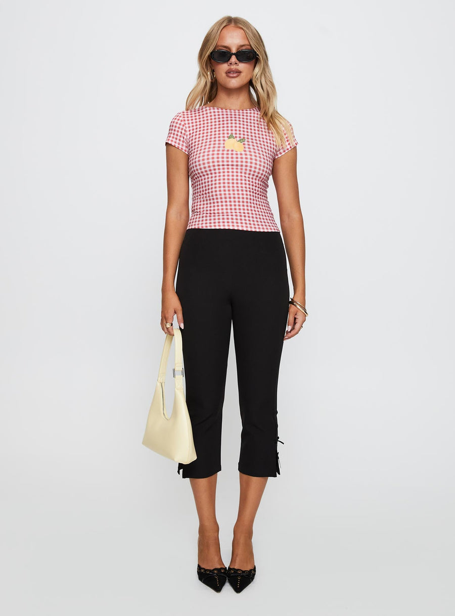 Marcello Graphic Top Red Check