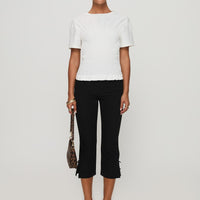 Maybe Tomorrow Ruched Top White