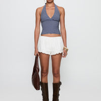 Whimsy Halter Top Navy Gingham