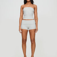Baseline Strapless Rib Top Grey
