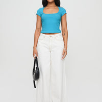 Baseline Square Neck Rib Top Blue