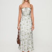 Vasiliki Maxi Dress White / Green Floral