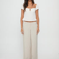 Isabetta Short Sleeve Top White