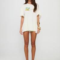 Kawabunga Oversized Graphic Top Cream