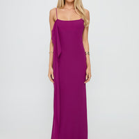 Syrina Cowl Neck Scarf Maxi Dress Berry