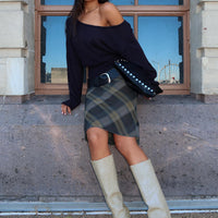Shoreline Midi Skirt Blue Check
