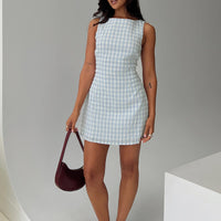 Alfalfa Mini Dress Blue Check