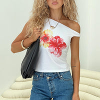 Edwardi Hibiscus Top White