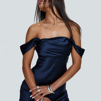 Zabbarra Off The Shoulder Mini Dress Navy
