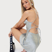 Celena Mini Dress Metallic Silver