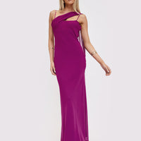 Syrina Cowl Neck Scarf Maxi Dress Berry