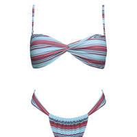 Amplitude Bikini Top Blue / Brown Stripe