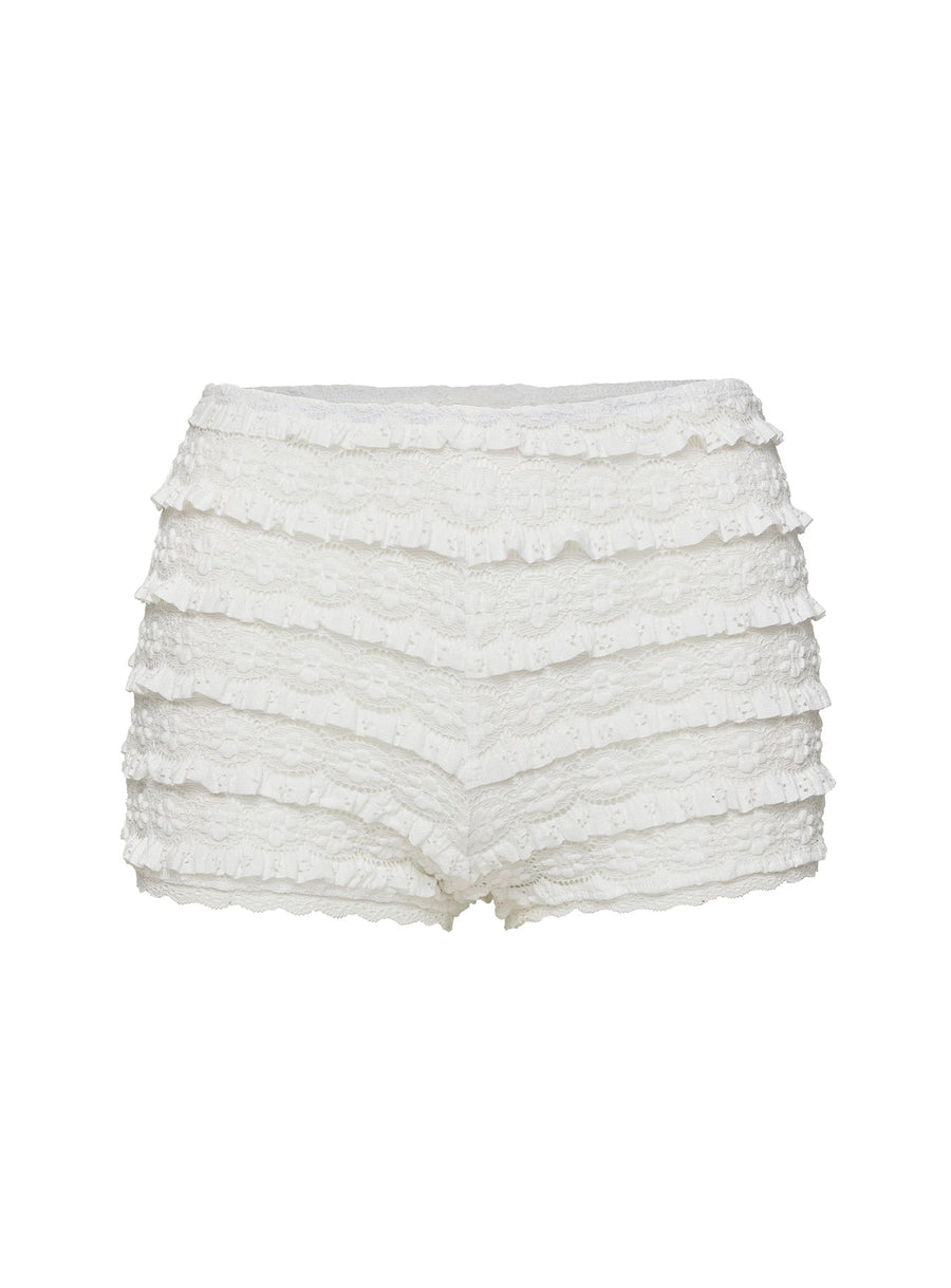 Angelis Lace Shorts White