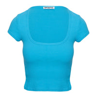 Baseline Square Neck Rib Top Blue