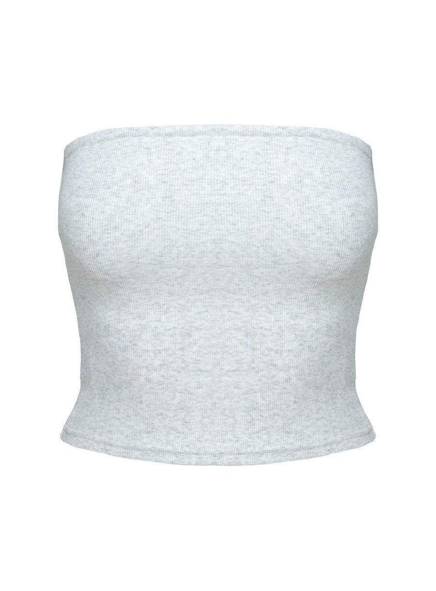 Baseline Strapless Rib Top Grey