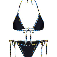 Beasley Tie Side Bikini Bottoms Black / Zebra