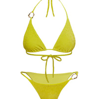 Breeze Glitter Triangle Bikini Top Green