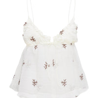 Cinnamon Embroidered Top Cream