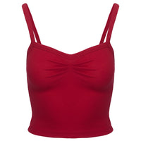 Essentials Ruched Rib Cami Top Red