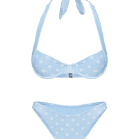Ellie High Cut Cheeky Bikini Bottoms Blue / Polka Dot